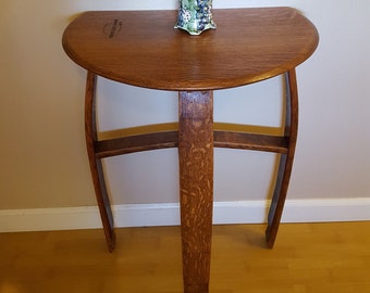 Oak Wine Barrel Wall Table 22" OR 30" Height Available, FREE SHIPPING, By Wine Barrel Creations