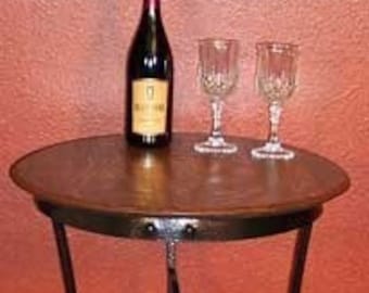 30" Wine Barrel head Bistro Bar End Table Serving Area By Wine Barrel Creations