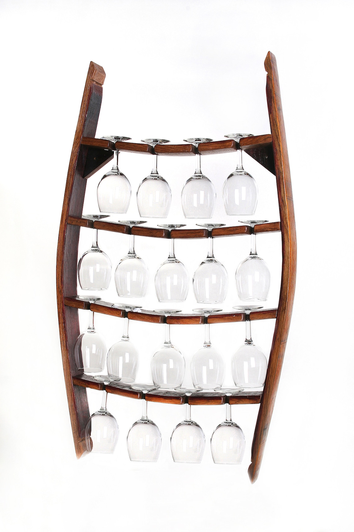 Wine Barrel Stave Wine Glass Rack Holdes 18 Wine Glasses Etsy