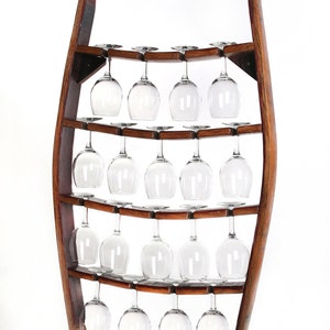 Wine Barrel Stave Wine Glass Rack Holdes 18 Wine Glasses
