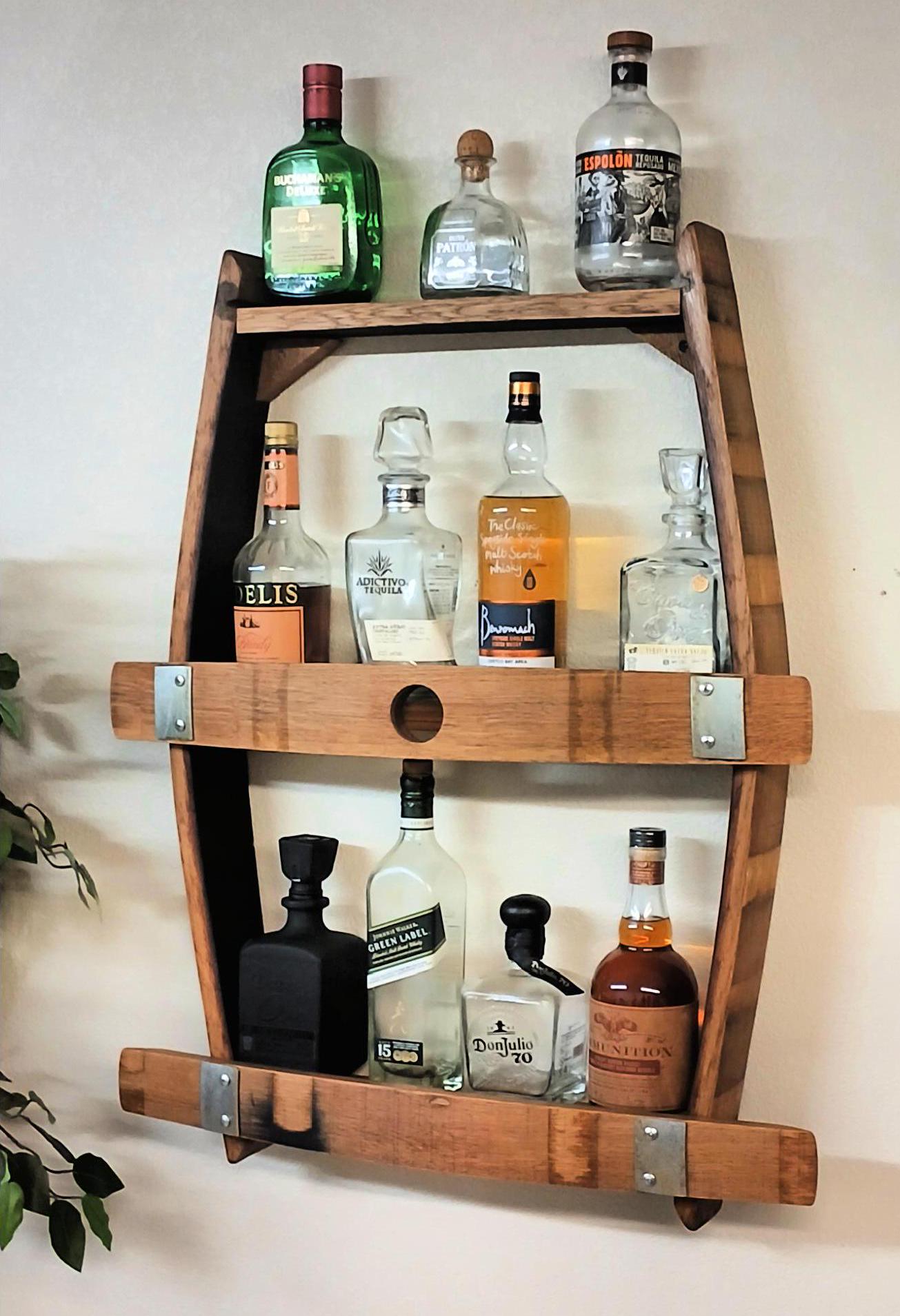 Model Whiskey Rack Barrel Stave Whiskey Rack, Liquor Storage, Wall Mount Whiskey/bourbon ...