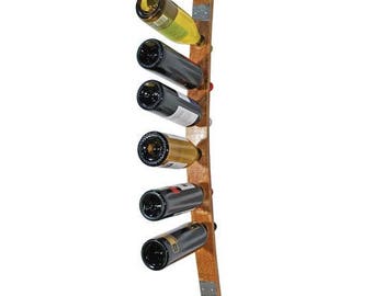 Wine Barrel Stave Wine Bottle Rack holds 6 Wine Bottles, Wall Mount, Made By WBC