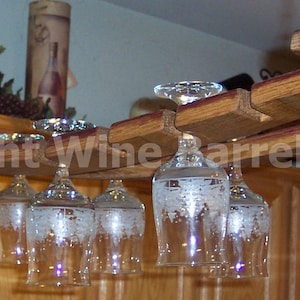 Hanging Oak Wine Barrel Stave Glass Rack Stemware Rack image 1