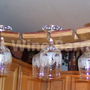 Hanging Oak Wine Barrel Stave Glass Rack Stemware Rack image 2