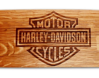 Wine Barrel Stave Laser Engraved Signs With Harley Davidson Logo Or Personalize Your Own Makes A Great Gift For The Wine Lover Free Shipping