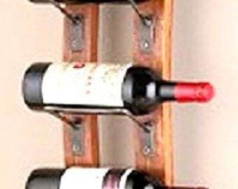 Wine Barrel Stave wine bottle Rack wall mount bottle rack holdes 5 bottles Made of solid oak by Wine Barrel Creations