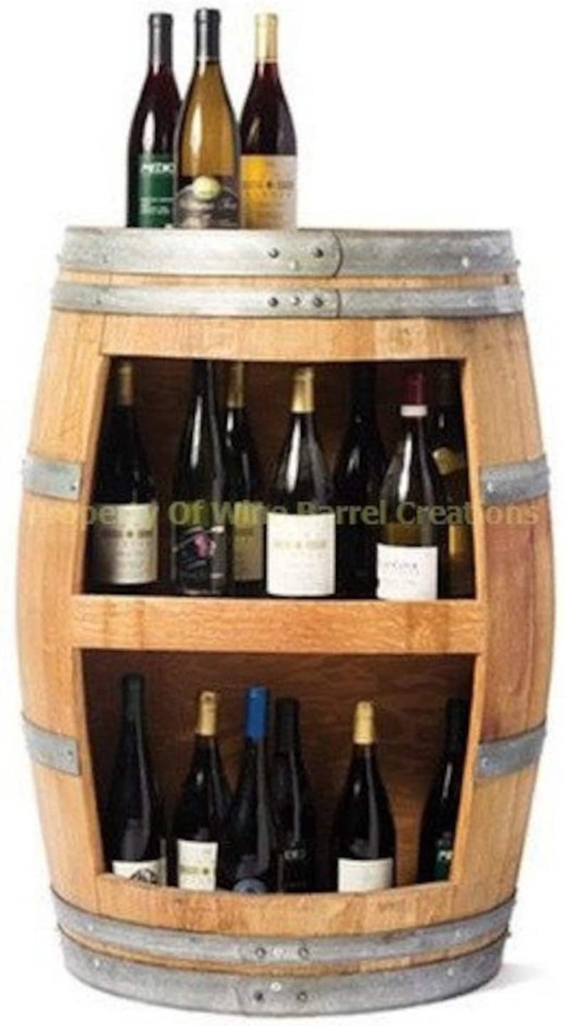Wine Cabinet Hold 30 Wine Bottles, Wall Cabinet, Solid Oak Made From Recycled Wine Barrel image 2