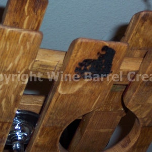 Hanging Glass Rack Stemware Rack Made From Oak Wine Barrel Staves image 5