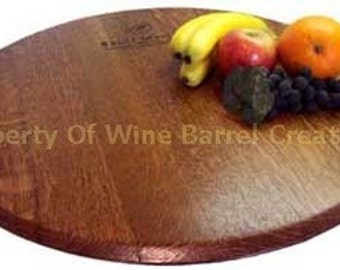 Oak Wine Barrel head Lazy Susan Froma  Napa valley Winery