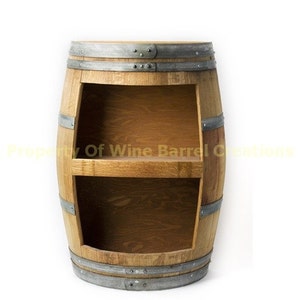 Wine Cabinet Hold 30 Wine Bottles, Wall Cabinet, Solid Oak Made From Recycled Wine Barrel image 3