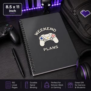 Gaming Composition Notebook for Girl Gamer Back to School Supplies for Esports Student Lined Spiral Journal for Computer Science Class Notes