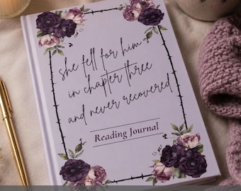 Dark Romance Reading Journal for Romantasy Readers She Fell for Him in Chapter Three and Never Recovered Booktok Merch Log Book Lover Gift