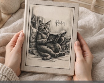 Cute Cat Reading Journal for Kitty Lovers Guided Book Tracker Review Log with Tropes Ratings Booktok Aesthetic Cat Mom Gift Reader Book Club