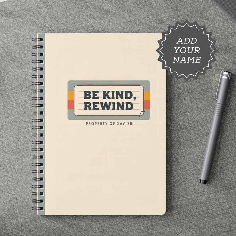 Rewind Notebooks Be Kind Rewind Retro Notebook for Movie Lovers 80s 90s Nostalgia Gift ...