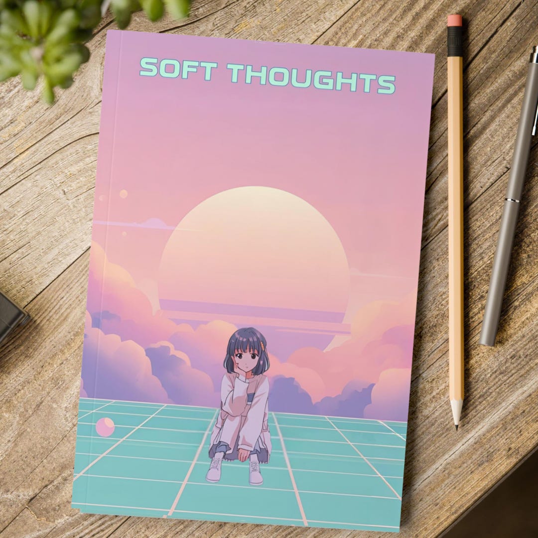 Soft Thoughts Anime Dreamscape Notebook - Pastel Vaporwave Aesthetic ...