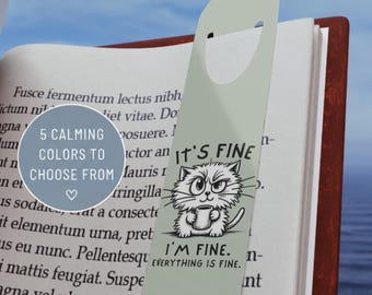 Funny Cat Bookmark for Book Lovers Book Lover Gift Journal Accessory Summer Reading Coffee Page Saver Sarcastic Humor Mental Health Meme
