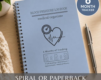 Blood Pressure Log Book Medical Organizer for Seniors Health Tracker Journal for Hypertension Medication Record Book for Elderly Caregivers