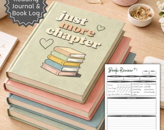 Personalized Just One More Chapter Reading Journal Custom Book Review Journal with Tropes Tracker Spice Rating Gift for Romance Reader