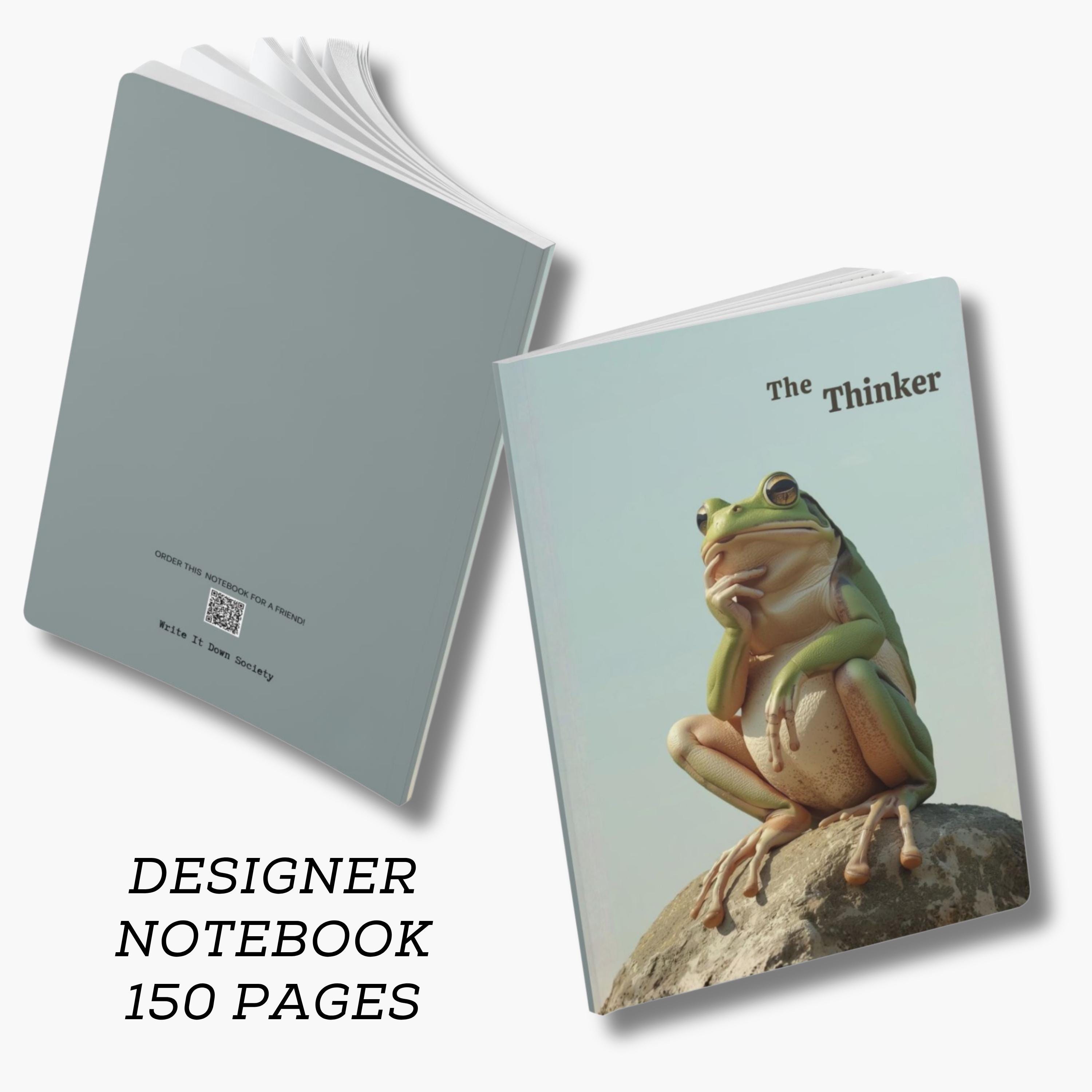 Frog Thinker Notebook Funny Animal Art Journal Gift Teen Boy Student ...