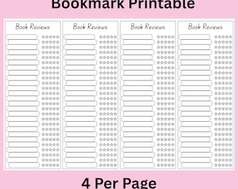 Printable Book Review Cards - blind date with a book printables- digital download - bookish