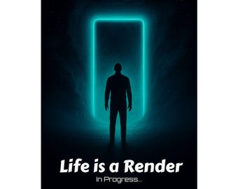 Vertical Poster - Dark Figure Before Portal to the Unknown