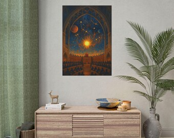 Celestial Lecture Hall Poster | Astronomy Art Rolled Poster