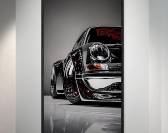 Porsche 911 Wall Art, Classic Car Canvas Print, Extra Large Man Cave Decor