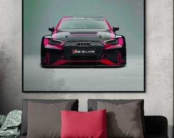 Sport Car Canvas Print, Luxury Racing Decor, Modern Automotive Poster