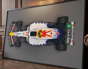 Formula 1 VCARB 02 Car Canvas Art, Top View Racing Poster, Motorsport Decor