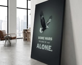 Eagle Motivation Canvas Print, Inspirational Quote Wall Art, Extra Large Office Decor
