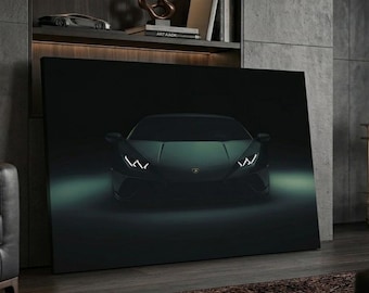 Lamborghini Huracan Wall Art Dark Luxury Car Canvas Supercar Print Modern Decor