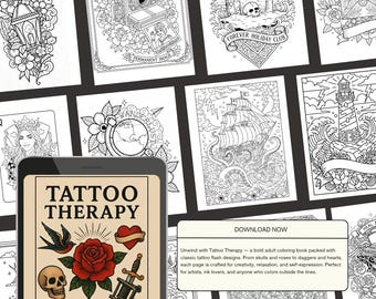 Tattoo Therapy Adult Coloring Book