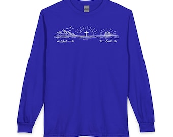 Far as the east from the west verse / long sleeve shirt/ multi-product listing