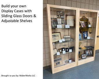 Build your own Display Case with Sliding Glass Doors & Adjustable Shelves