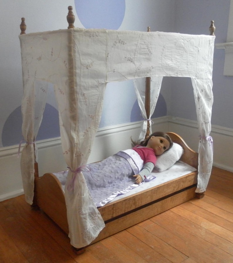 18 Doll Trundle Bed with Canopy Woodworking Plans and Etsy
