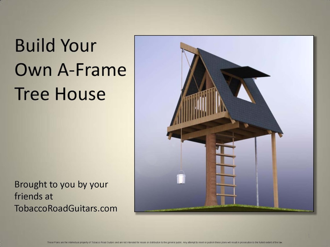 A- Frame Tree House, Building Plans and Instructions - Etsy
