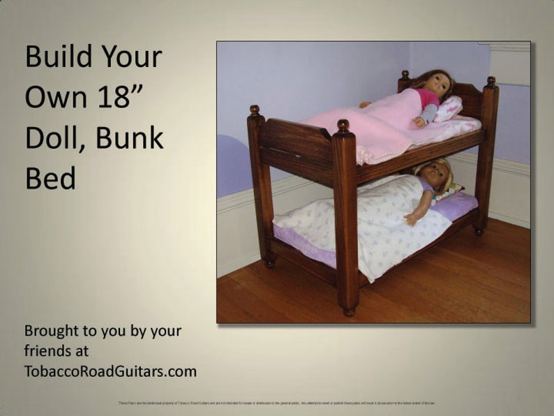 18 inch Doll, Bunk Bed Plans & Instructions image 1