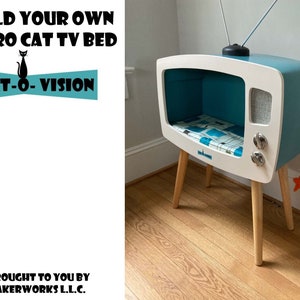 Construisez votre propre lit TV pour chat Cat-O-Vision avec ces plans numériques PDF. image 1
