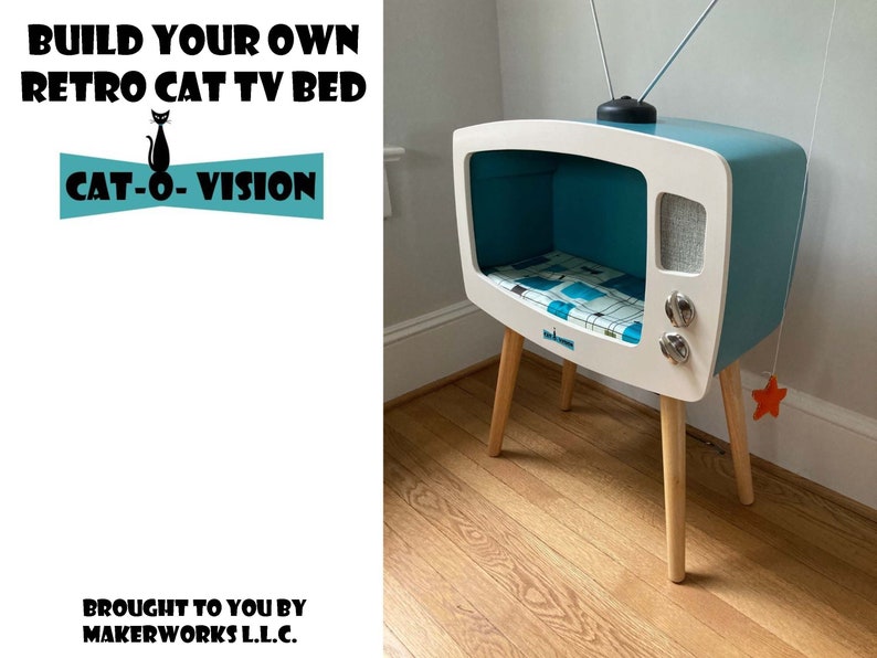Construisez votre propre lit TV pour chat Cat-O-Vision avec ces plans numériques PDF. image 1