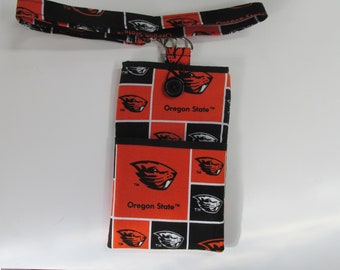 Cell Phone Pouch and Matching Lanyard - OSU (Oregon State University) Beavers (Variation #4)