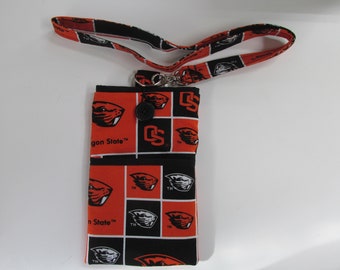 Cell Phone Pouch and Matching Lanyard - OSU (Oregon State University) Beavers (Variation #2)