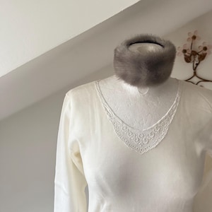 Camiseta térmica de manga larga de algodón y lana vintage, capa interior cálida, ropa interior básica de lana