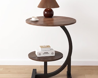 Modern Side Table, Sofa End Table, Small Coffee Table, Metal Accent Table for Living Room & Bedroom