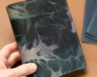 Marbled Leather Passport Wallet, leather passport wallet