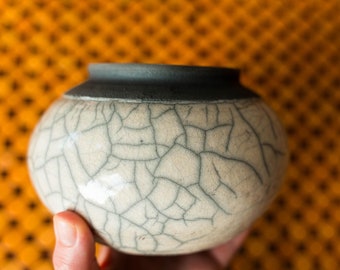 Raku ceramic vase, hand turned pottery, ceramics,
