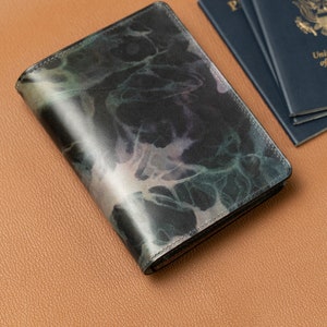 Marbled Leather Passport Wallet, leather passport wallet image 2