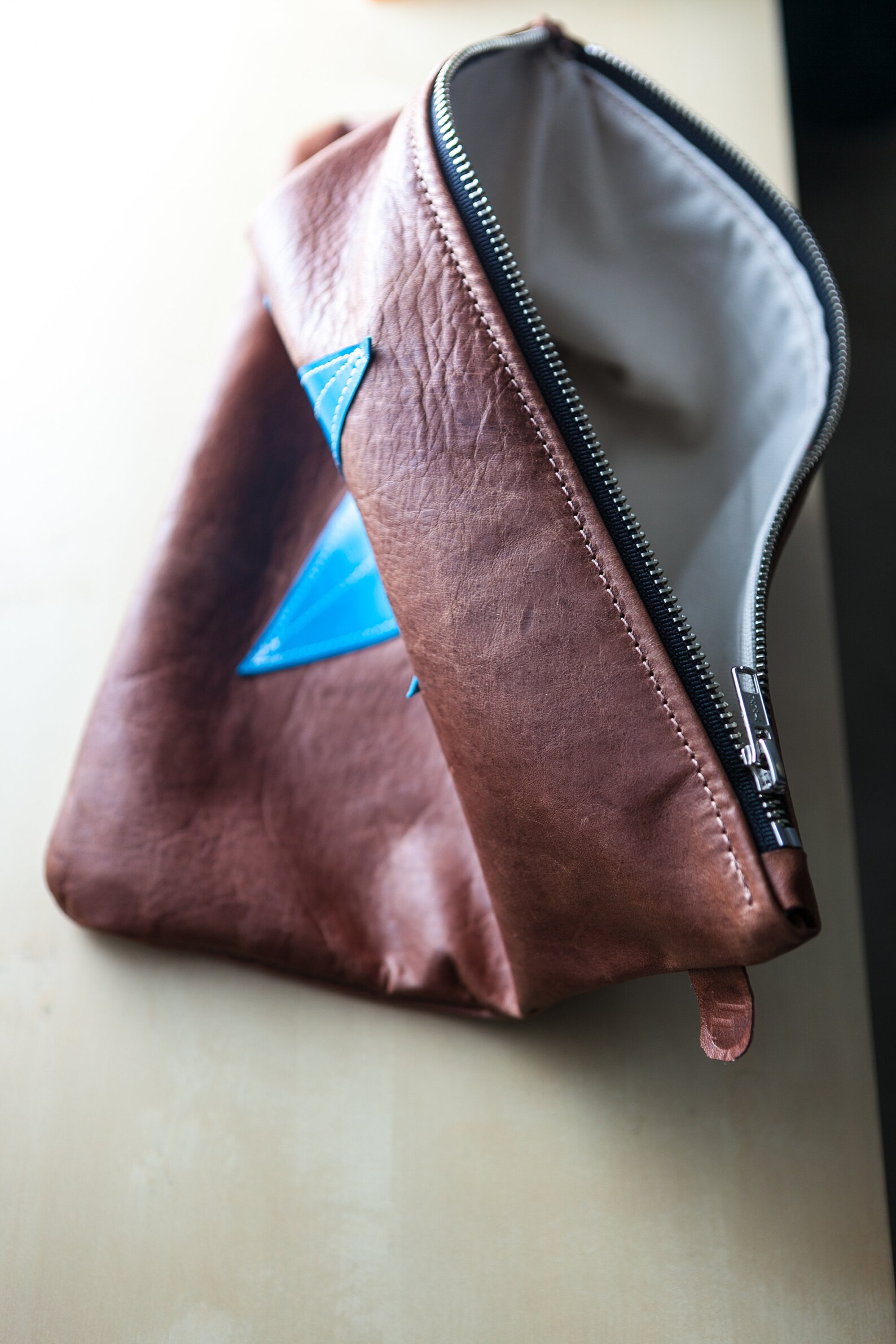 Leather Origami Crane Clutch Accessory Leather Makeup Bag Etsy