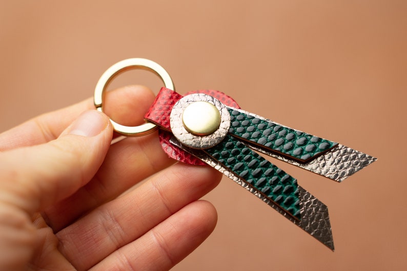 lizard Exotic leather keyfob