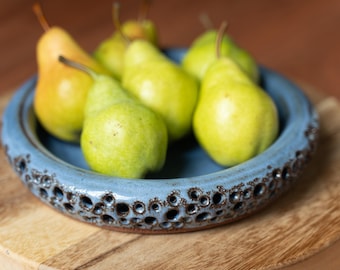 Periwinkle blue centerpiece for candles or fruit
