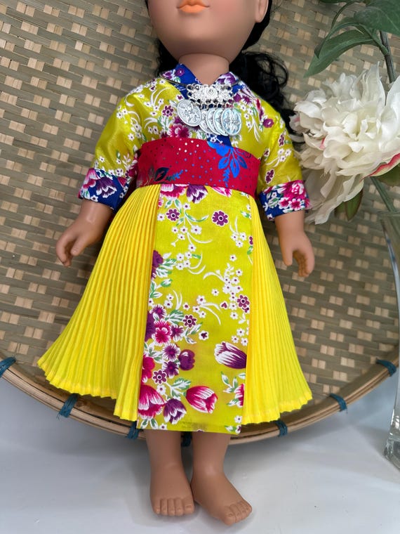 Hmong inspired doll clothing set, fits most 18” doll, doll and accessories not included